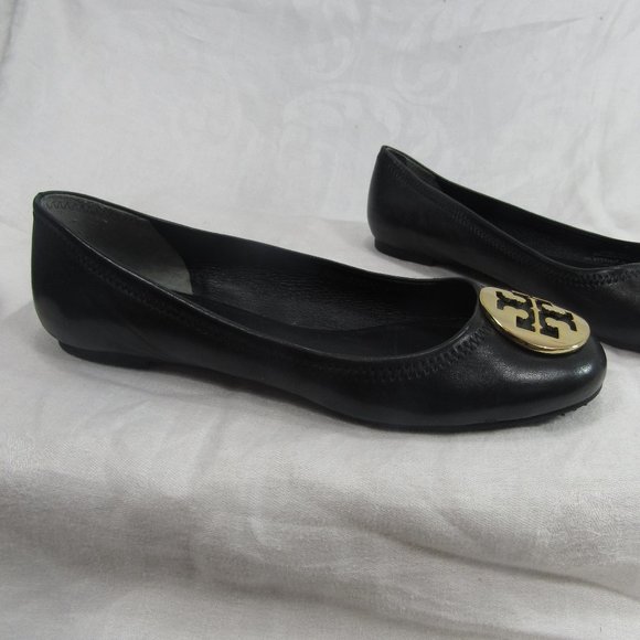 Tory Burch Shoes - Tory Burch Black slip on flats Size 8 gold